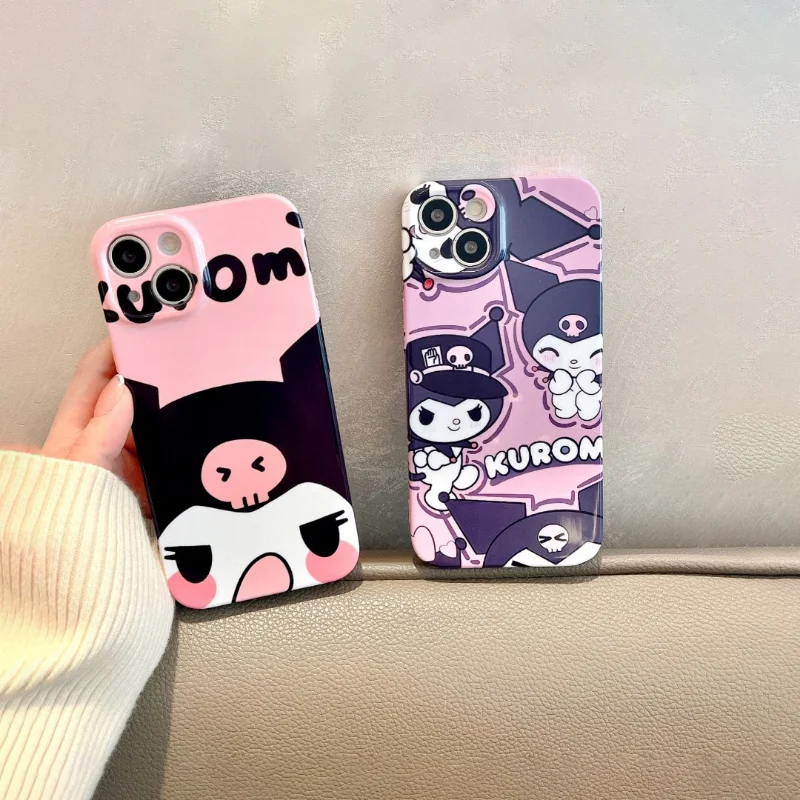 Pink Purple Kuromi Girl  Cute Phone Case for iPhone 6s 7p 8p 11 12 13 14Pro Max XR XS SE Anti-Fall Fashion Hard Full Back Cover