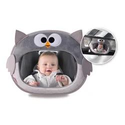 Cute Owl Child Safety Seat Rearview Mirror Cartoon Animal Car Seat Sight Glasses Car Rear Seat Child Safety Mirror