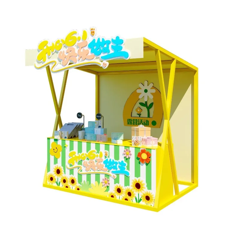 Large Outdoor Market Stall Display Rack for Commercial Street Night Market Food Festival Pop-up Booth