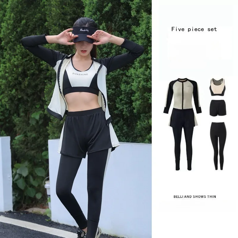 

Купальник женский летний сплит консервативный для подводного плавания солнцезащитный крем брюки с длинными рукавами комплект из пяти предметов медуза спортивный купальник для серфинга