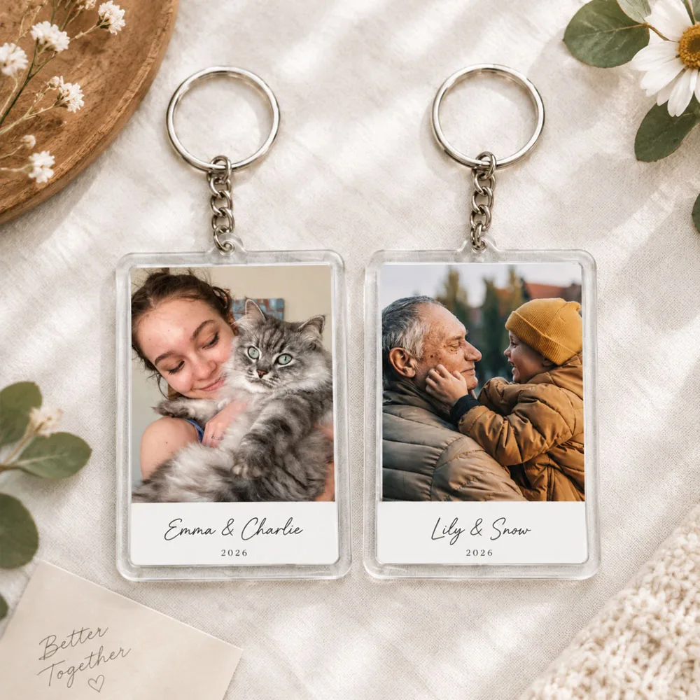 Custom Photo Acrylic Keychain, Personalized Gift