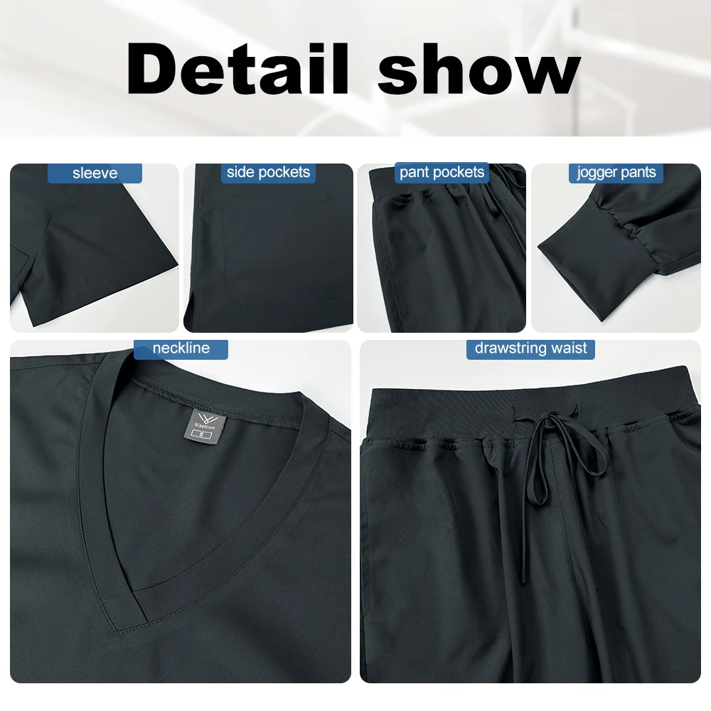 Niaahinn Medical Nursing Scrubs Set Uniform Women Wholesale Scrub Top Pants Sets Hospital Clothing Surgical Uniforms with Pocket - view 6