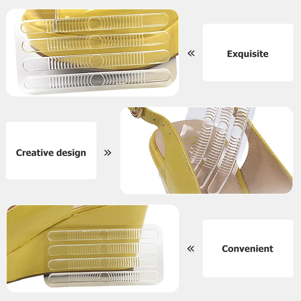 12pcs Anti-wear Stickers Transparent Fine Strips Heel Grips for Slingback Shoes Women Blisters Protector Strong Adhesive