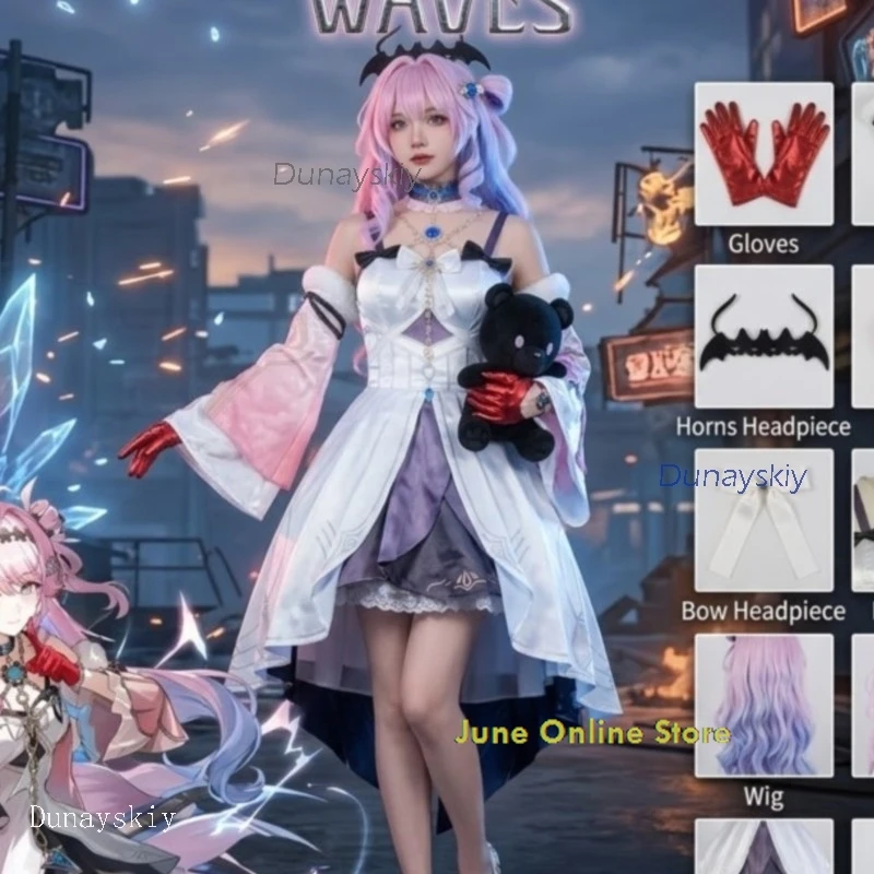 

Комплекты полных костюмов для косплея Wuthering Waves Denia, аниме-костюмы для повседневного косплея, наряды для выступлений, аутентичные образы персонажей