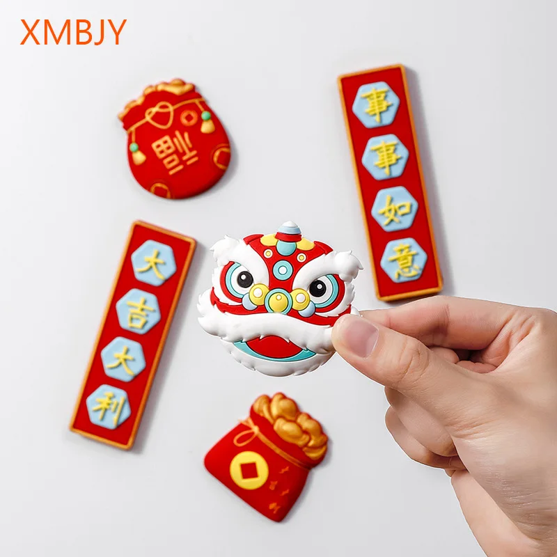 

Chinese Refrigerator Magnet Door Decoration Fridge Magnetic Stickers Ruyi Ping'an Fu Characters Housewarming Gift