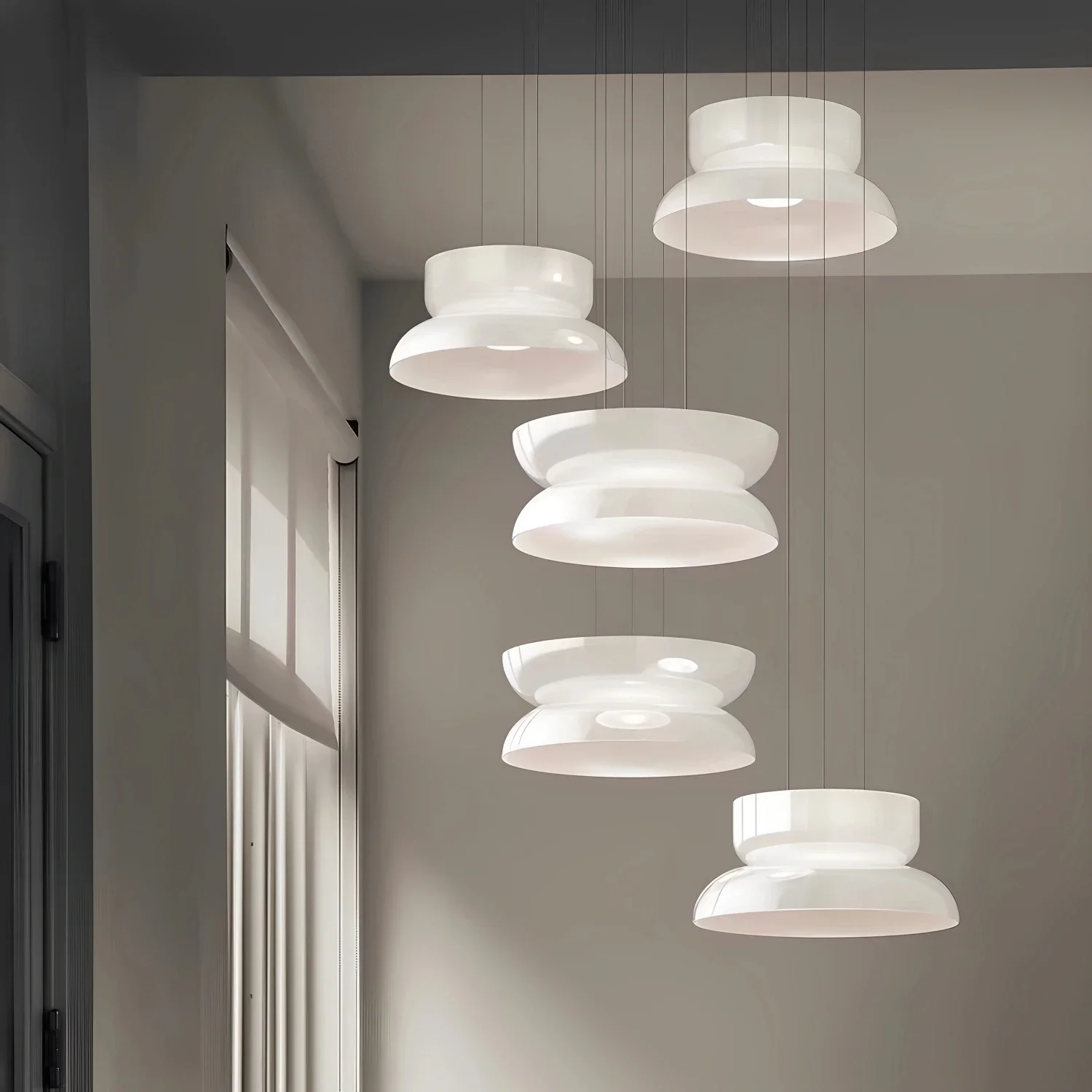 Pablo White Glass Shade Pendant Lights Desinger Nordic Led Bedside Lamp Round Hanging Lighting for Bar Dining Room Decor Light