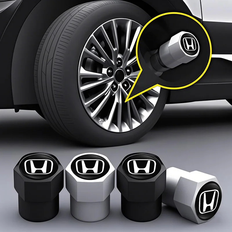 Tapa de válvula de rueda de coche, accesorios para automóviles para Honda Civic Fit Jazz Accord Pilot CR-V Odyssey Passport City Shuttle HR-V