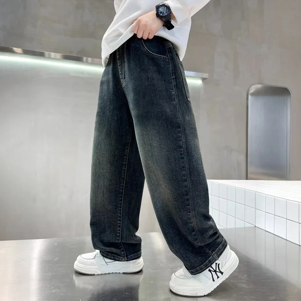 2026 Neue Kinder-Jeans im koreanischen Stil, Jungen-Freizeithosen für Frühling und Herbst, 4-14 Jahre – Detail 16