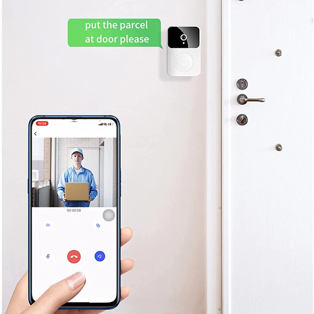 ワイヤレススマートドアベルx9,双方向オーディオ,訪問者のスナップショット,暗視,セキュリティカメラ,ドアベル,クラウドストレージ