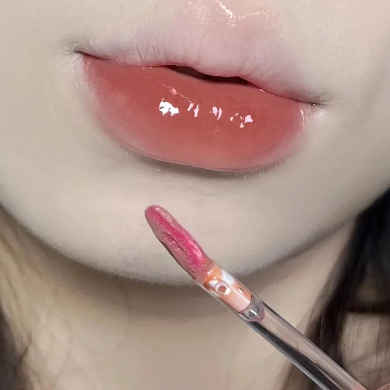 Oralpine-Jelly Chá Espelho Lip Gloss, Water Gloss LipGlaze Glass, Batom Tubo Redondo, Cosméticos Baratos, Extratos De Frutas, 8 Cores