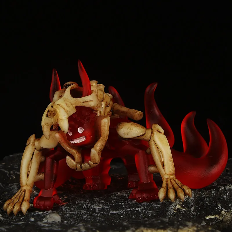 

Набор конструктора Ttailed Beast Form Six Tailed Naruto: Прозрачная красная фигурка с воротником и скелетом, игрушка-конструктор, подарок для него