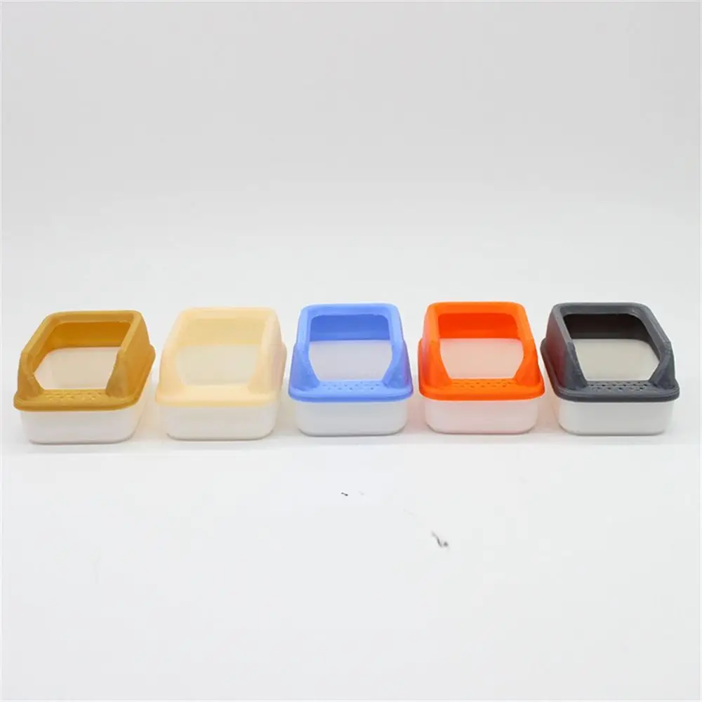 3Pcs/set Cute 1:12 Dollhouse Cat Litter Box Miniature Mini Home Decoration Model Shovel Pet Supplies