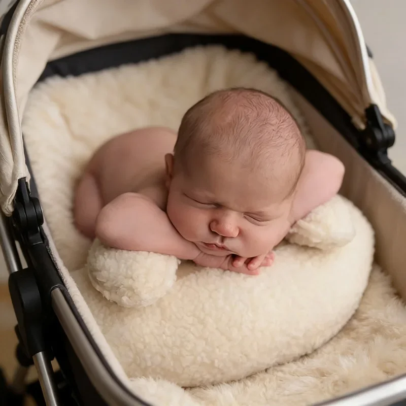 

Плюшевая подушка-полумесяц для младенцев, наполнитель для корзин, подушка для фотосессий, вспомогательный практичный аксессуар для студийной съемки