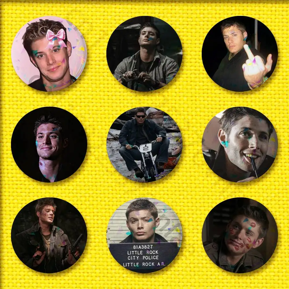 D-Dean Winchester J-Jensen Ackles S-Supernatural Badge For 32mm 25mm 75mm 44mm 58mm Round Pin Brooch Insignia Cover Backpack