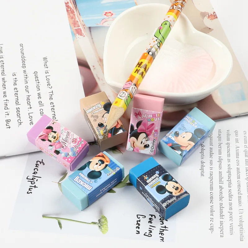 6pcs Dsn Mickey & Minnie Erasers, Cute Creative Cartoon Mini Eraser Set, School Supplies for Primary Students, KindergartenGifts