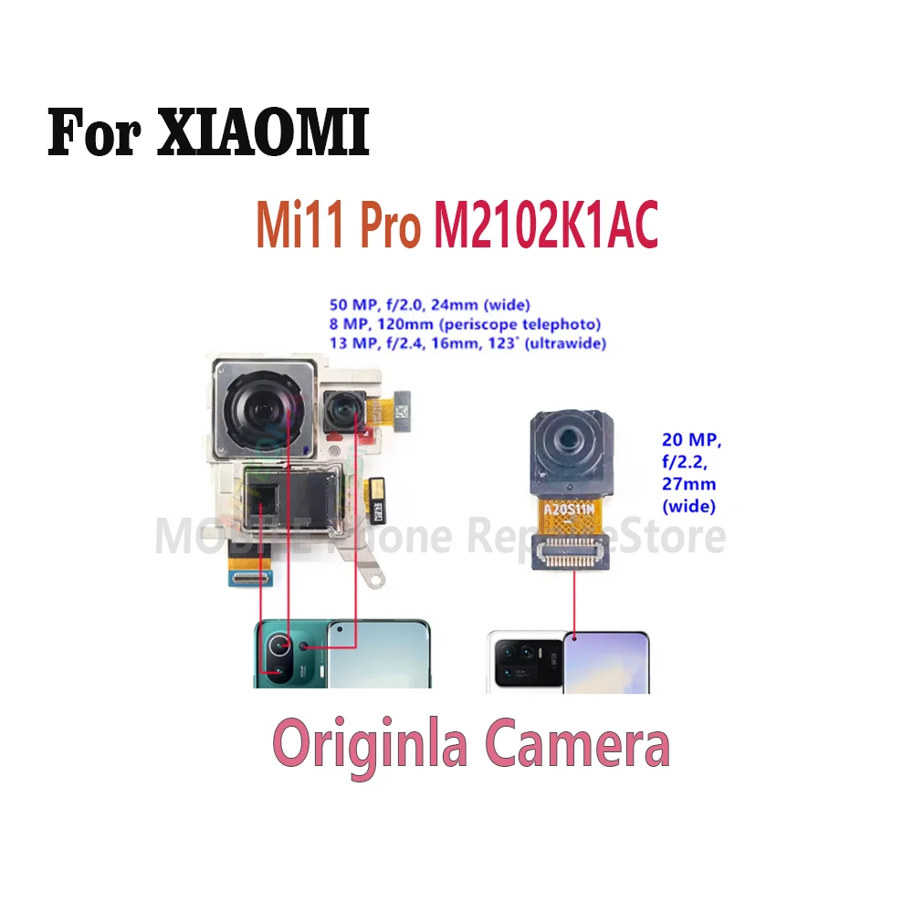 

Front Rear Back Camera For Xiaomi Mi 11 Pro Camera Module Backside View Replacement Spare Parts ﻿