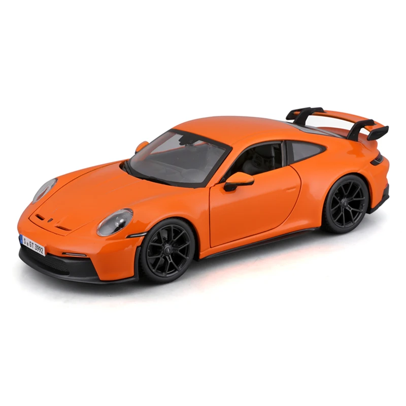 Bburago 1:24 Porsche 911 GT3 Fluorescent Green gray Alloy Luxury Vehicle Diecast Car Model Toy Collection Gift Birthday Present