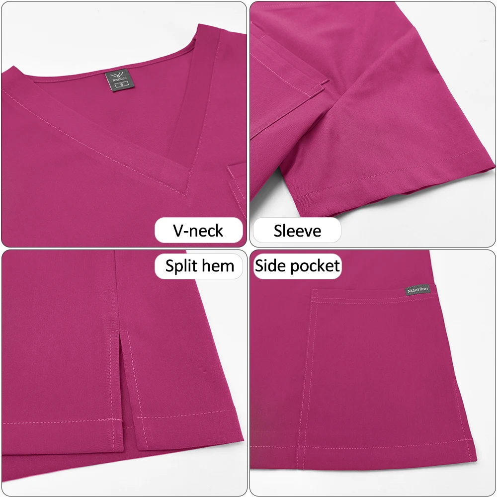 Surgery Clinical Outwear Top Pants Hospital Nurse Uniform Pet Grooming Work Scrub Set Doctor Clothes Medical Workwear Multicolor