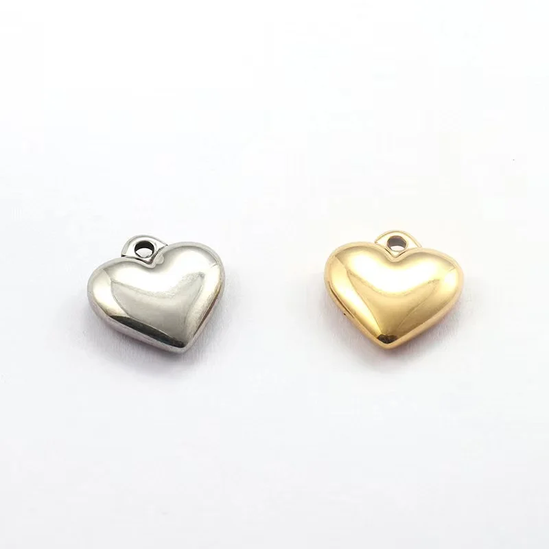 10pcs Stainless steel heart charms titanium steelewelr accessories wholesale For DIY Crafts Jewelry necklace pendant Make