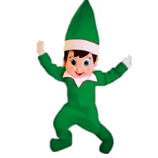 New Adult Halloween Christmas Pink Boy Elf Mascotte Fancy Cartoon Mascot Costume Plush Fancy Dress