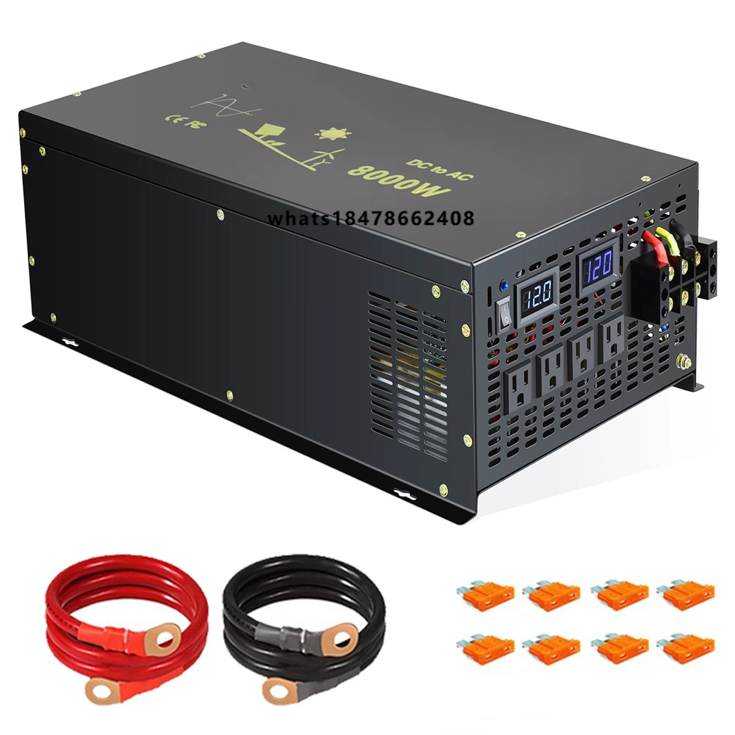 8KW Pure Sine Wave Power Inverter DC 12V 24V 48V 72V Converter for Camping Single Output 8000W Inverter 8000W