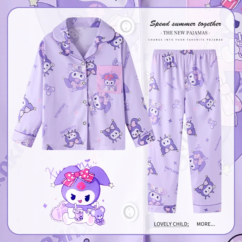 2024 Autumn Kids Sleepwear Children Pajama Sets Girls Boys Cartoon Long Sleeved Pants Pijama Korean Home Clothes Cute Loungewear