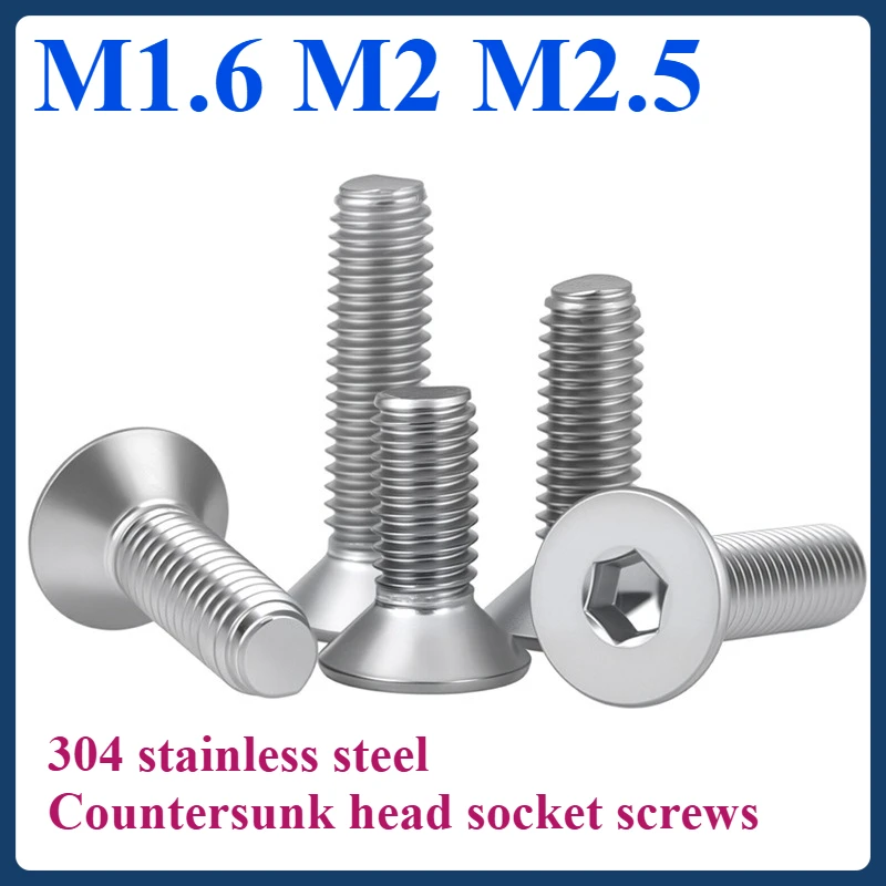 

M1.6 M2 M2.5 304 stainless steel Countersunk head hexagon socket screws