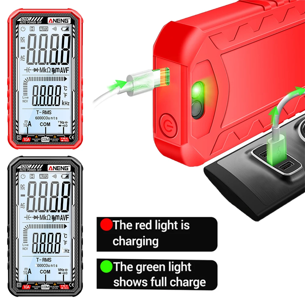 Digital Smart Multimeter 6000 Counts Transistor Testers Auto Range Temp Resistance Diode Hz Tester Ohm Diode Multimeter Tester