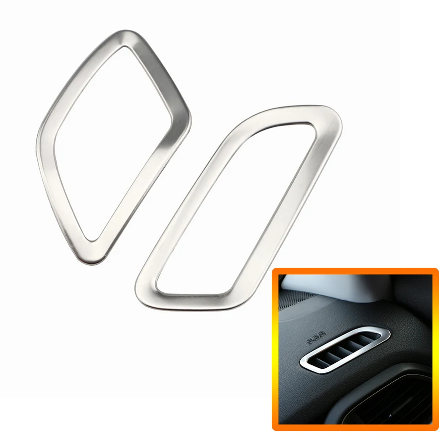Car Front Air Vent Decor Trim for Jeep Renegade BU 2015-2025 LHD Air Outlet Frame Sticker Stainless Steel Interior Accessories