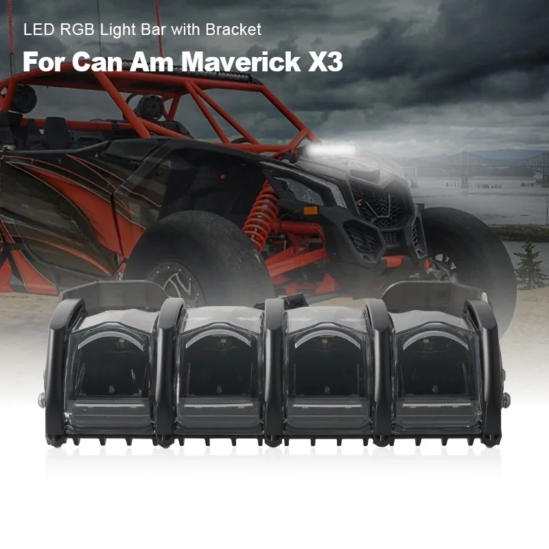 UTV Black R-igid 210413 RGB LED Light Bar for Can Am X3 Maverick XRS XDS