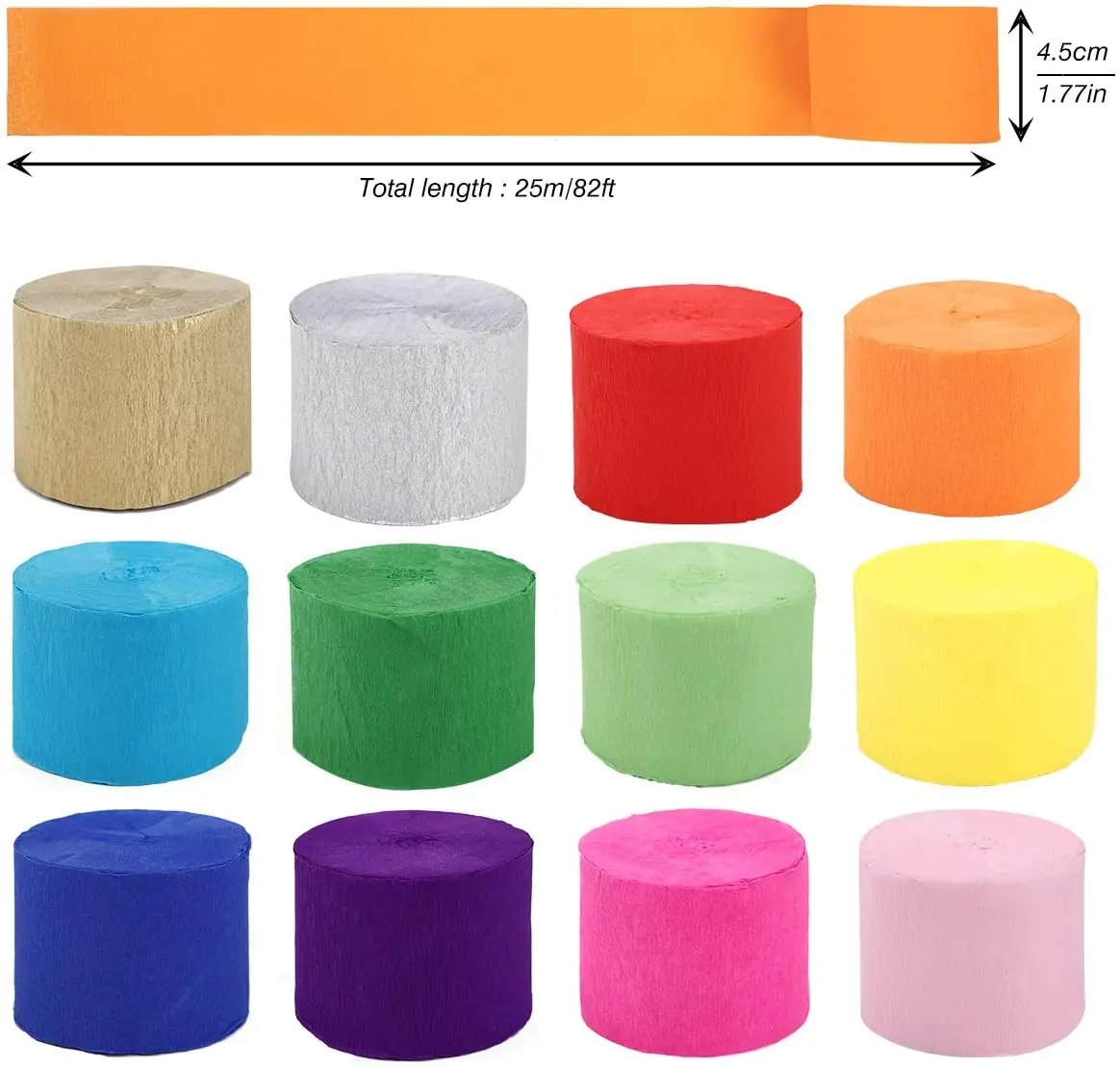 Colored Crepe Paper Roll Crinkled DIY Halloween Origami Birthday Party Wedding Baby Shower Backdrop Decoration 2023 New