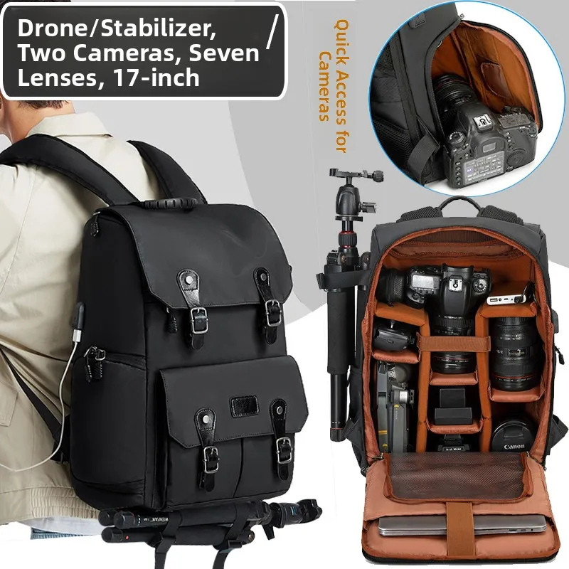 

Professional DSLR Camera Bag Backpack Large Capacity Photography Bag Drone Integrated Computer Camera Backpack