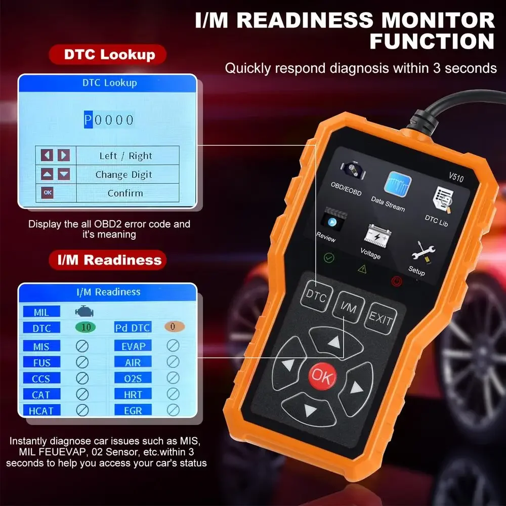 سيارة ماسح ضوئي تشخيصي 2 في 1 أداة قراءة واضحة خطأ البيانات خطأ الماسح الضوئي السيارات التشخيص أداة مسح ضوئي محرك السيارة #2