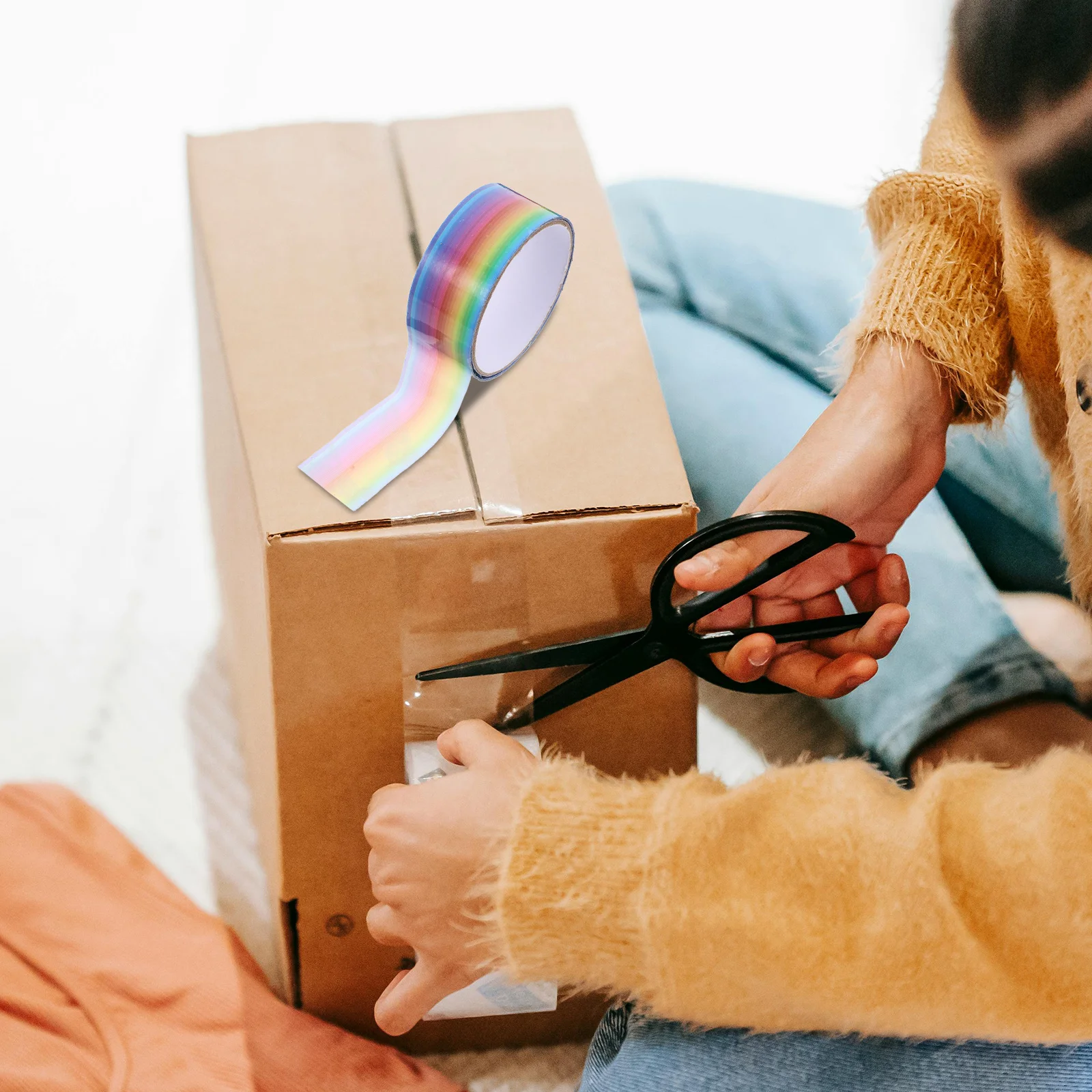 5 Rolls Self Adhesive Ball Tape for Stress Relief Pull String Fun Strong Adhesion DIY Craft Projects Relaxing Fidget Tool on The