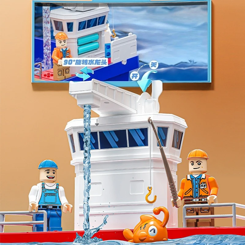 Fishing Toys Children's Water Play Magnetic Fishing Toys Water Park Gift Box for Boys and Girls 3-6 Years Old