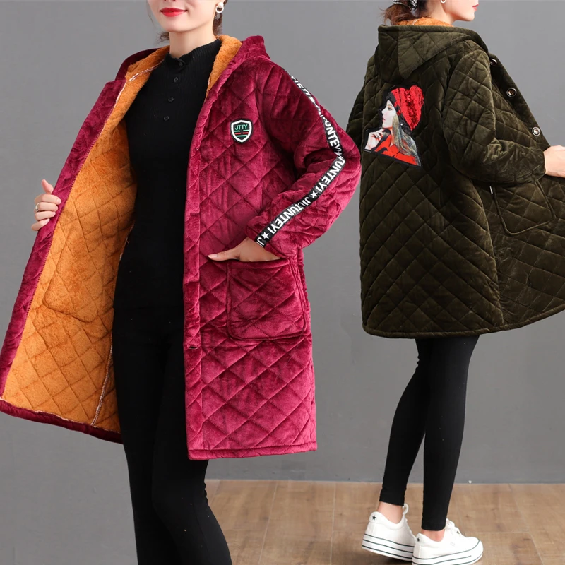 

Утепленное флисовое пальто средней длины для женщин больших размеров, свободного кроя, для работы, осенне-зимняя одежда