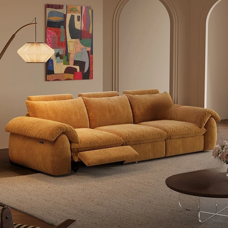 Removable and washable fabric electric sofa retro wall adjustable multi-functional sofa