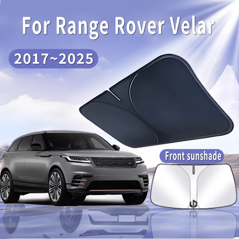 Foldable Car Sun Visor For Land Rover Velar 2017~2025 Front Windshield Sunshade Heat Insulation Summer Cooling Auto Accessories