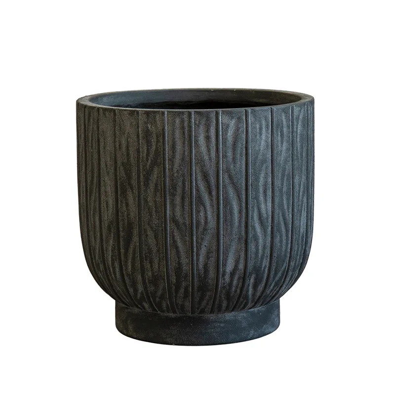 

Modern light luxury magnesium mud flower pot hotel B & B interior decoration simple green plants large diameter