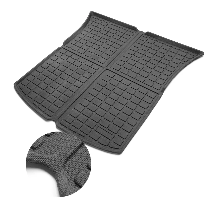 Fully Covered Floor Mat Front Rear Trunk Mats Cushion Protector TPE Frunk Storage Cover Auto Parts For Teslass Model Y 2023