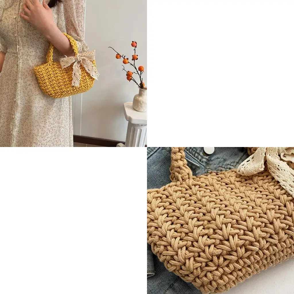 

Летние пляжные сумки для женщин Соломенная сумка-тоут Плетеная соломенная сумка Ручные кошельки-клатчи Сумка с верхней ручкой