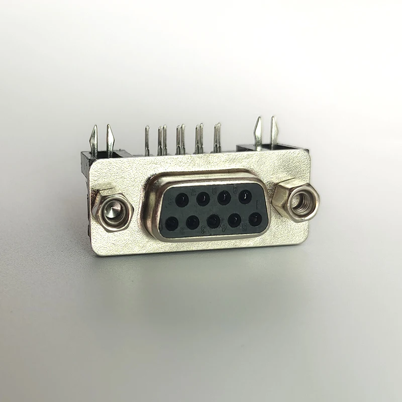 1PCS DB9 Female Male PCB Mount D-Sub 9Pin PCB Connector RS232 Connector 90-degree Bent Needle DR9 - Detail 1