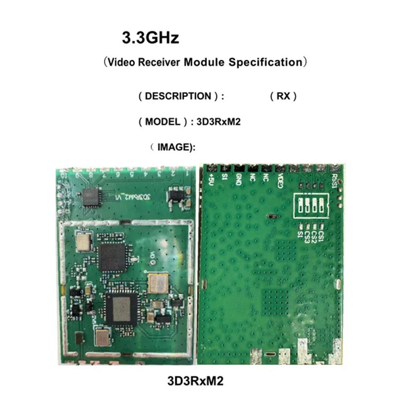 

2PCS 3.3G FPV VRX Wireless RF Receiver Module 3D3rxm2, 16CH For Analog A/V Transmission