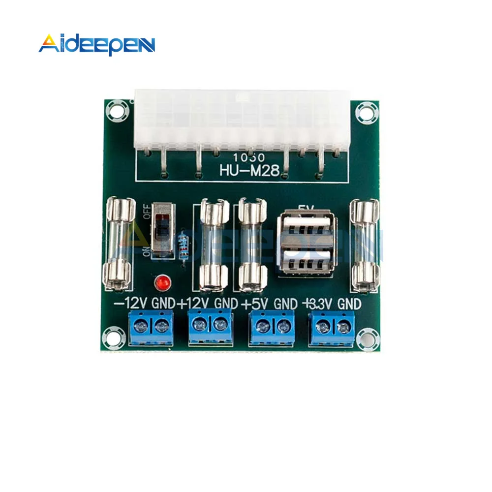 

HU-M28W Desktop PC Power ATX Transfer Board Power 24Pins Adapter Supply Test Module Power Supply Circuit Outlet Terminal Module