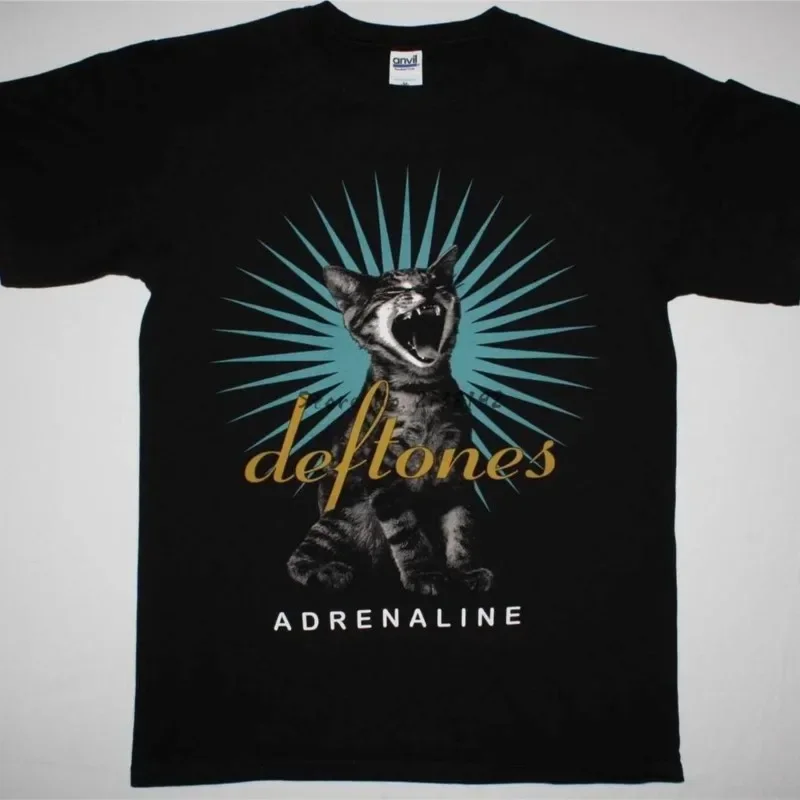 DEFTONES ADRENALINE 95 TEAM SLEEP NU METAL ALTERNATIVE NEW BLACK T-SHIRT men's top tees