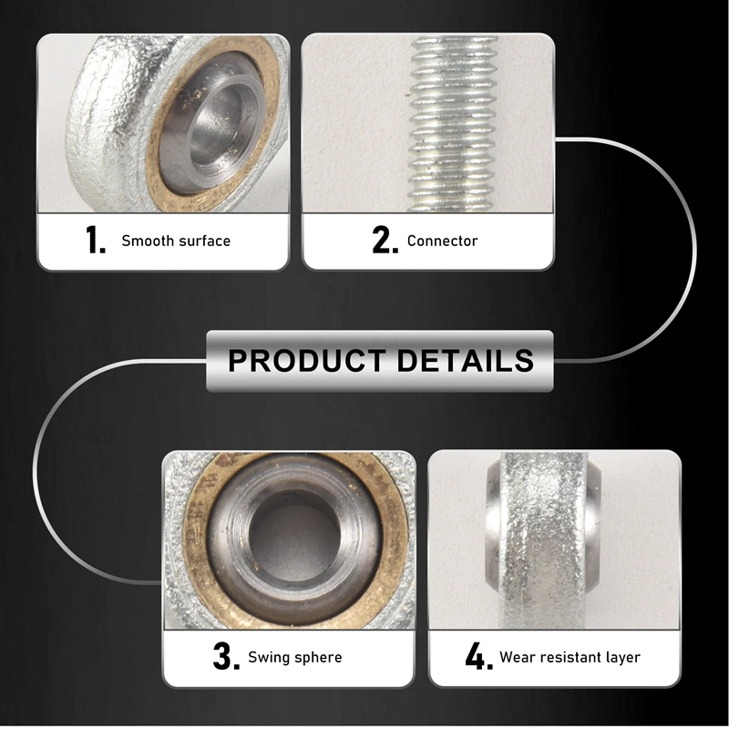 KSOL 2 Piece 6mm Fisheye SA6T/ K Threaded Lager Rod End Spherical Bearings