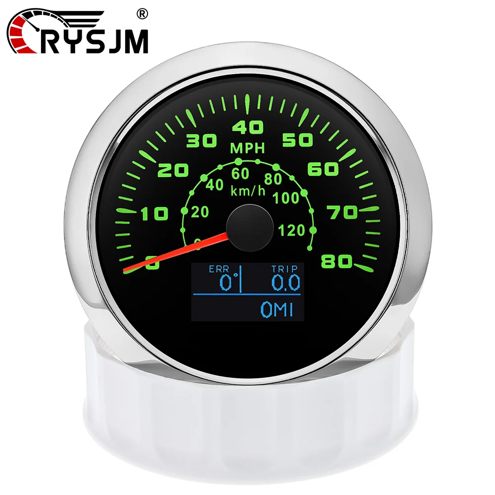 

Dual Function MPH KMH Speedometer Gauge 7-color Backlight 85MM Car Gauge Waterproof Instrument for 12V24V Car Auto Boat Yacht