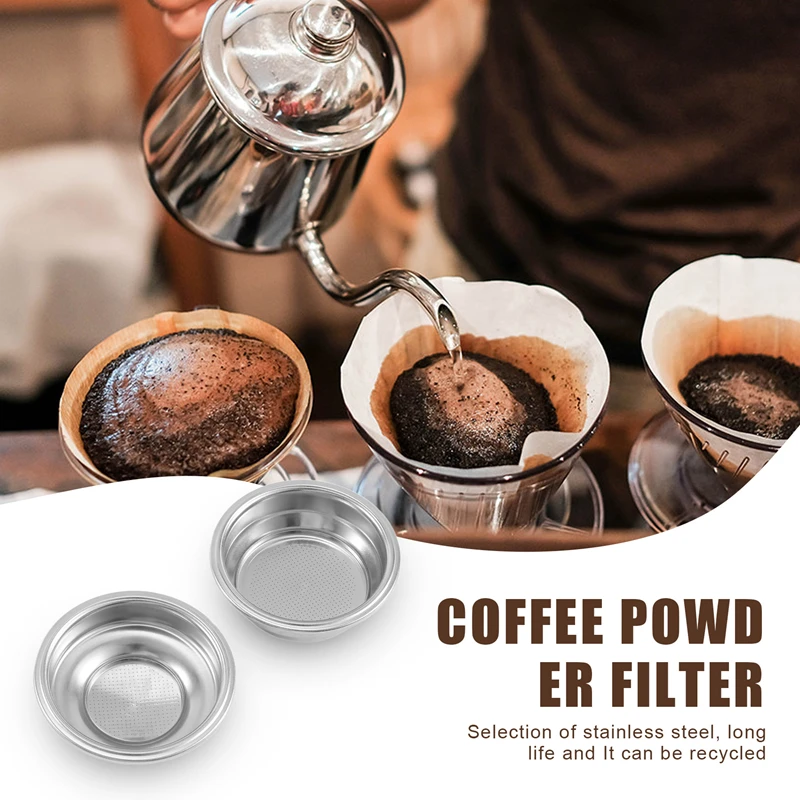 Очистка кофе, 2 шт., нержавеющая сталь, 58 мм, корзина с фильтром для кофе, чая для кофемашины эспрессо