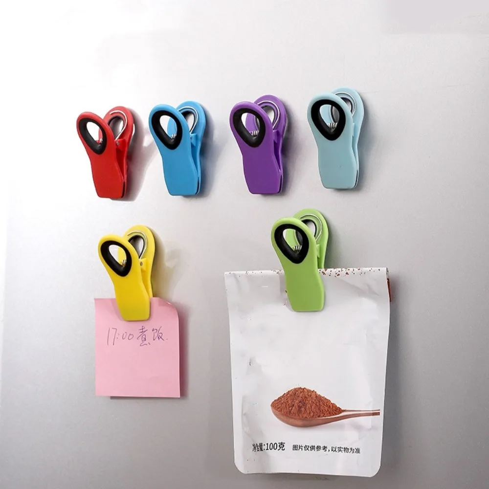 6PCS Magnetic Chip Snack Bag Clips Multicolor Plastics Food Sealing Clips with Air Tight Seal Moisture-proof