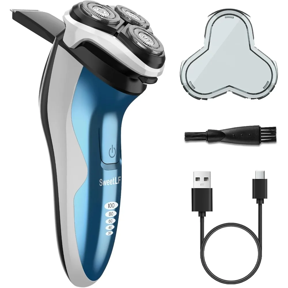 

Men's electric Razor with pop-up trimmer, 100% waterproof electric razor, rechargeable wireless razor